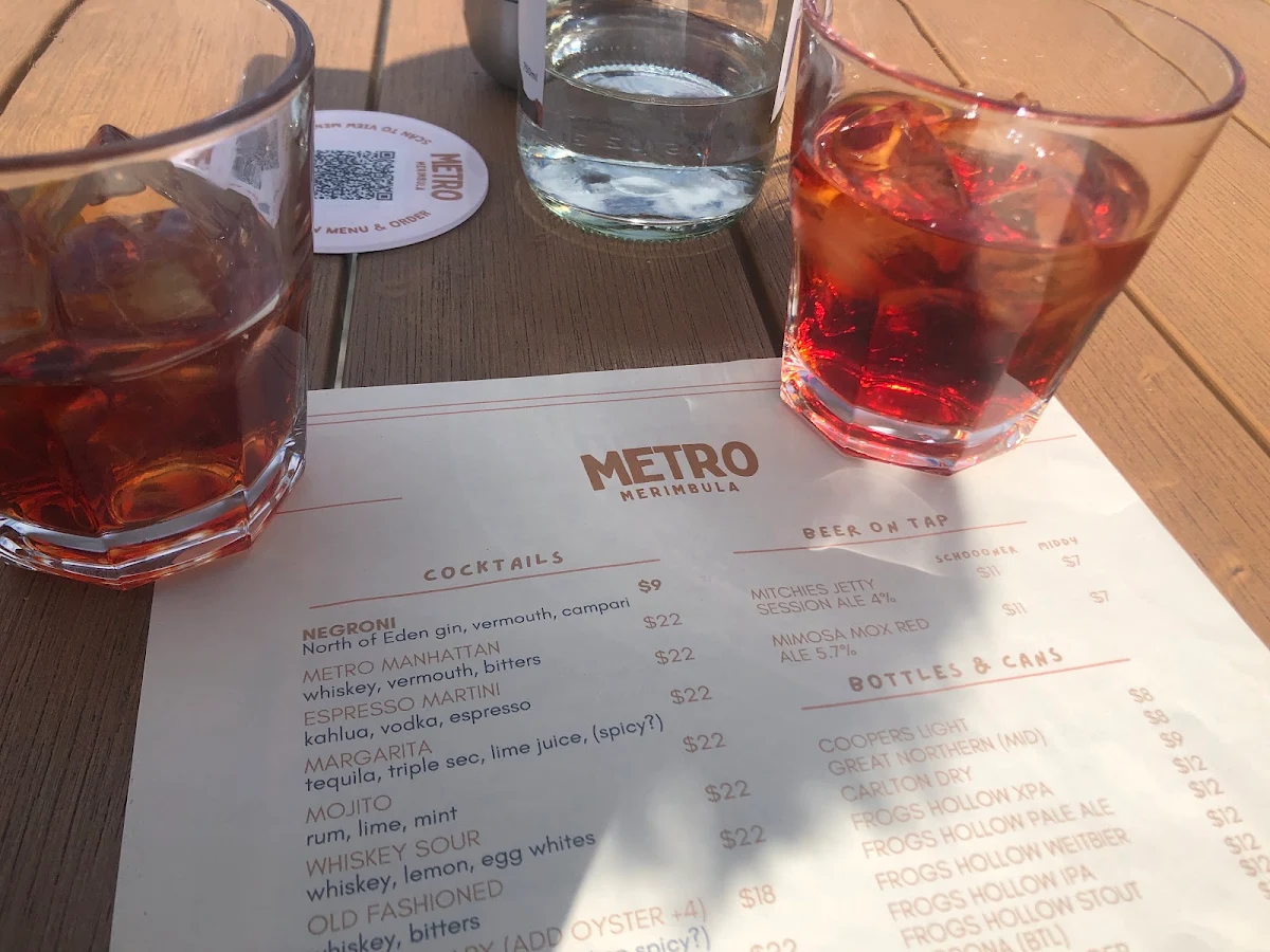 Menu, Metro Merimbula