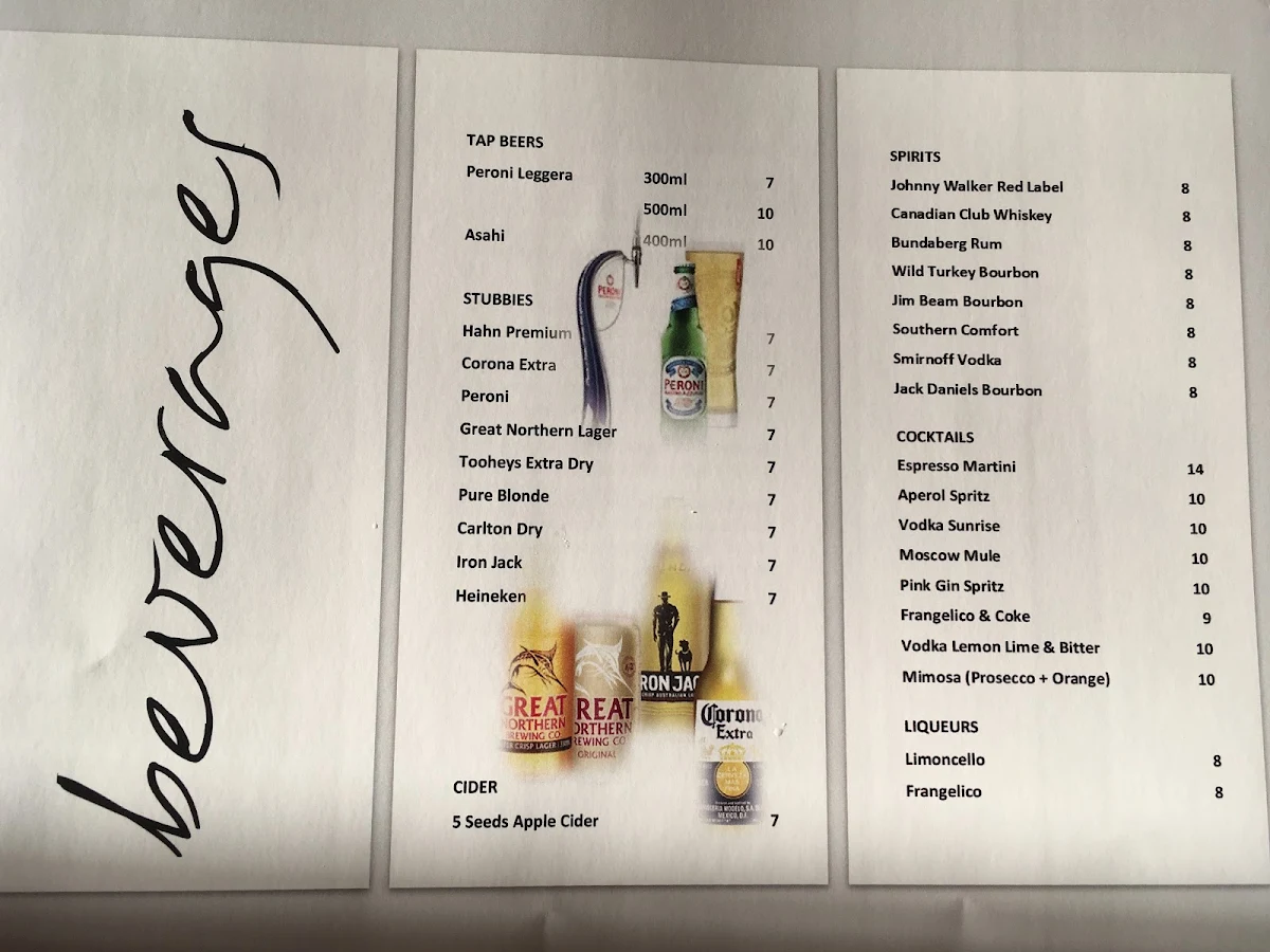 Menu, Fannie Bay Super Pizza Italian Restaurant