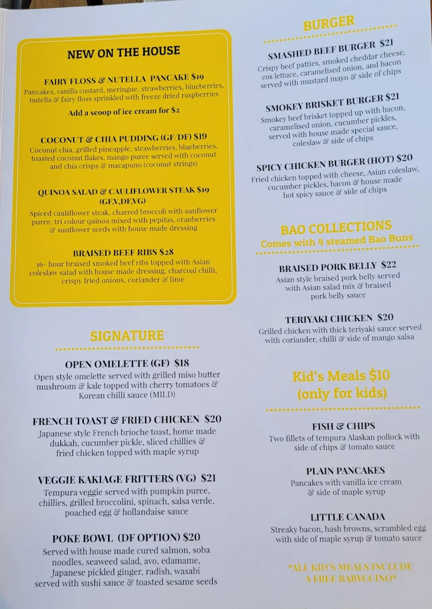 Menu, 8 Yolks Belmont