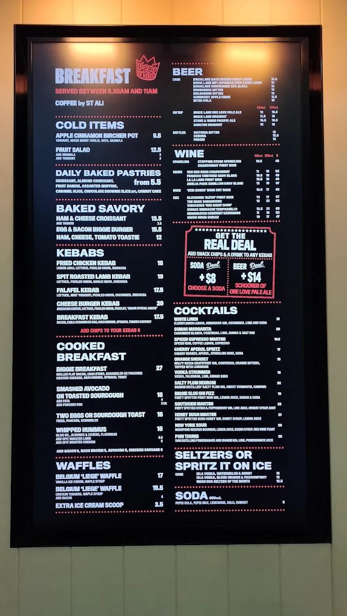 Menu, Biggie Smalls