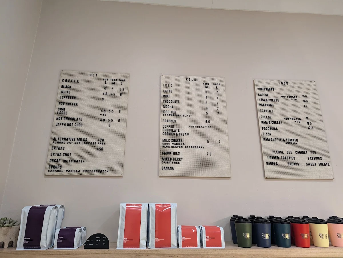 Menu, Danbo's Coffee Traralgon