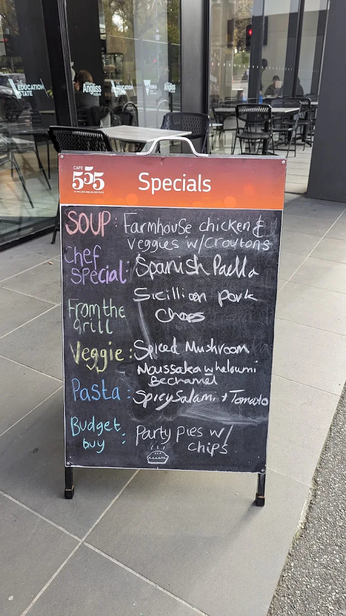 Menu, Angliss Bistro
