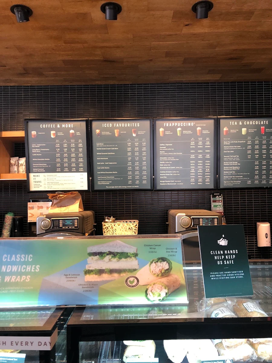 Menu, Starbucks Manly
