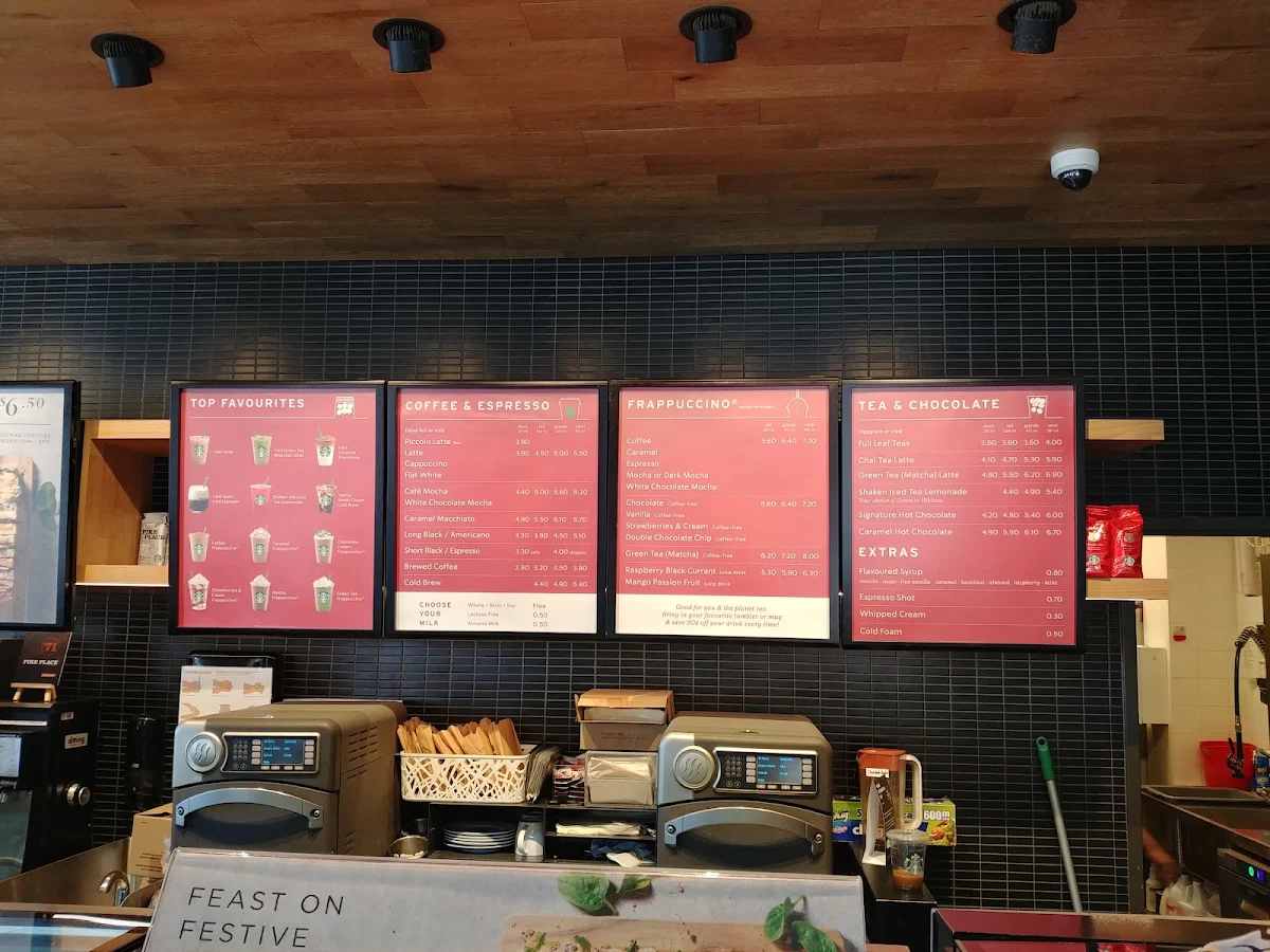 Menu, Starbucks Manly