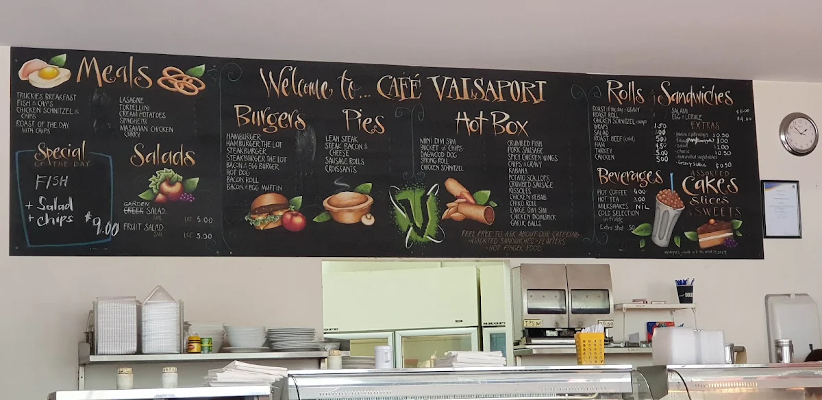 Menu, Cafe Valsapori