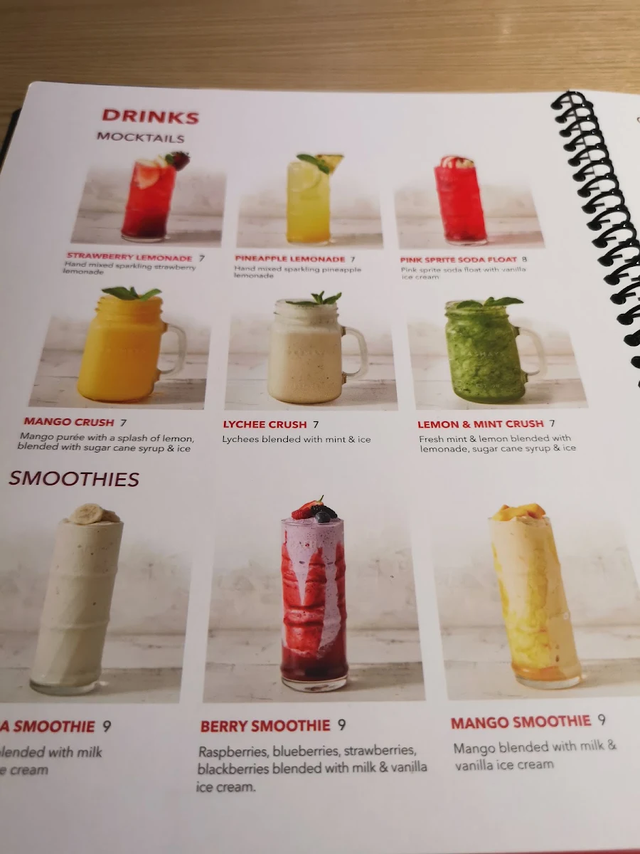 Menu, RASHAYS - Carramar