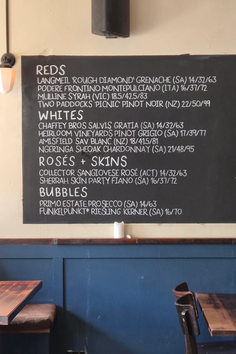 Menu, The Iron Yampi