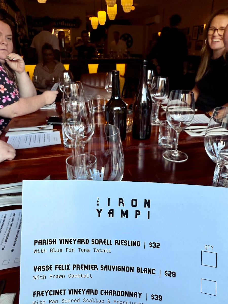 Menu, The Iron Yampi