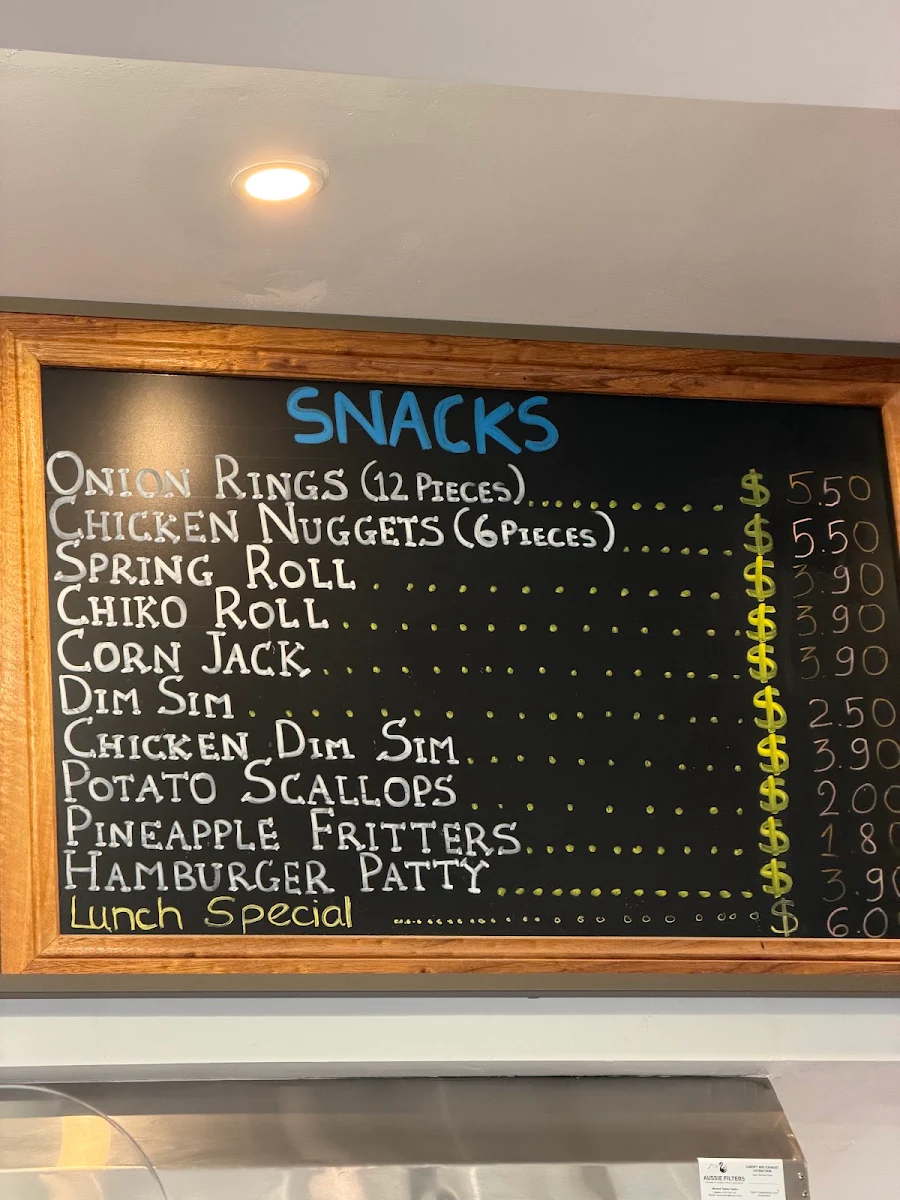 Menu, Balga Fieldgate Square Fish and Chips