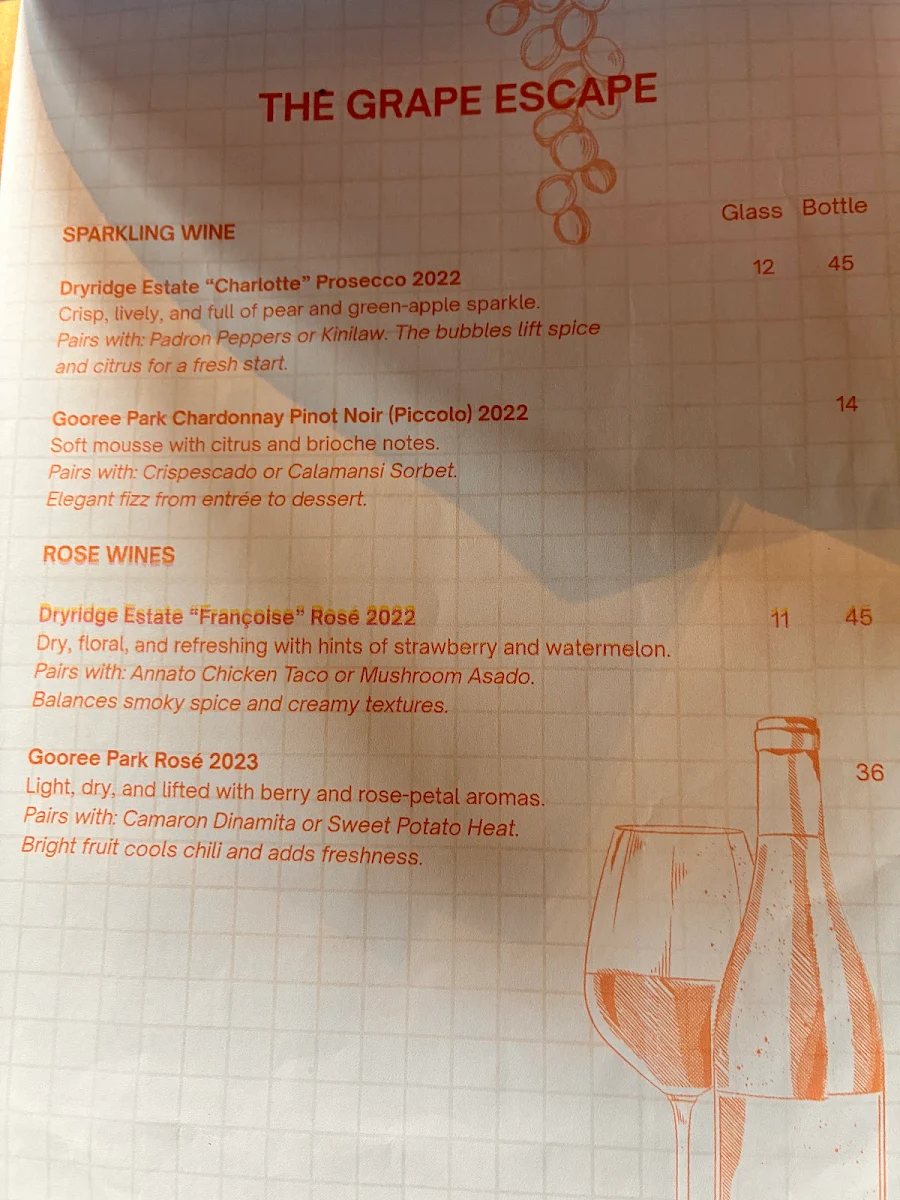 Menu, Taqueria Arriba