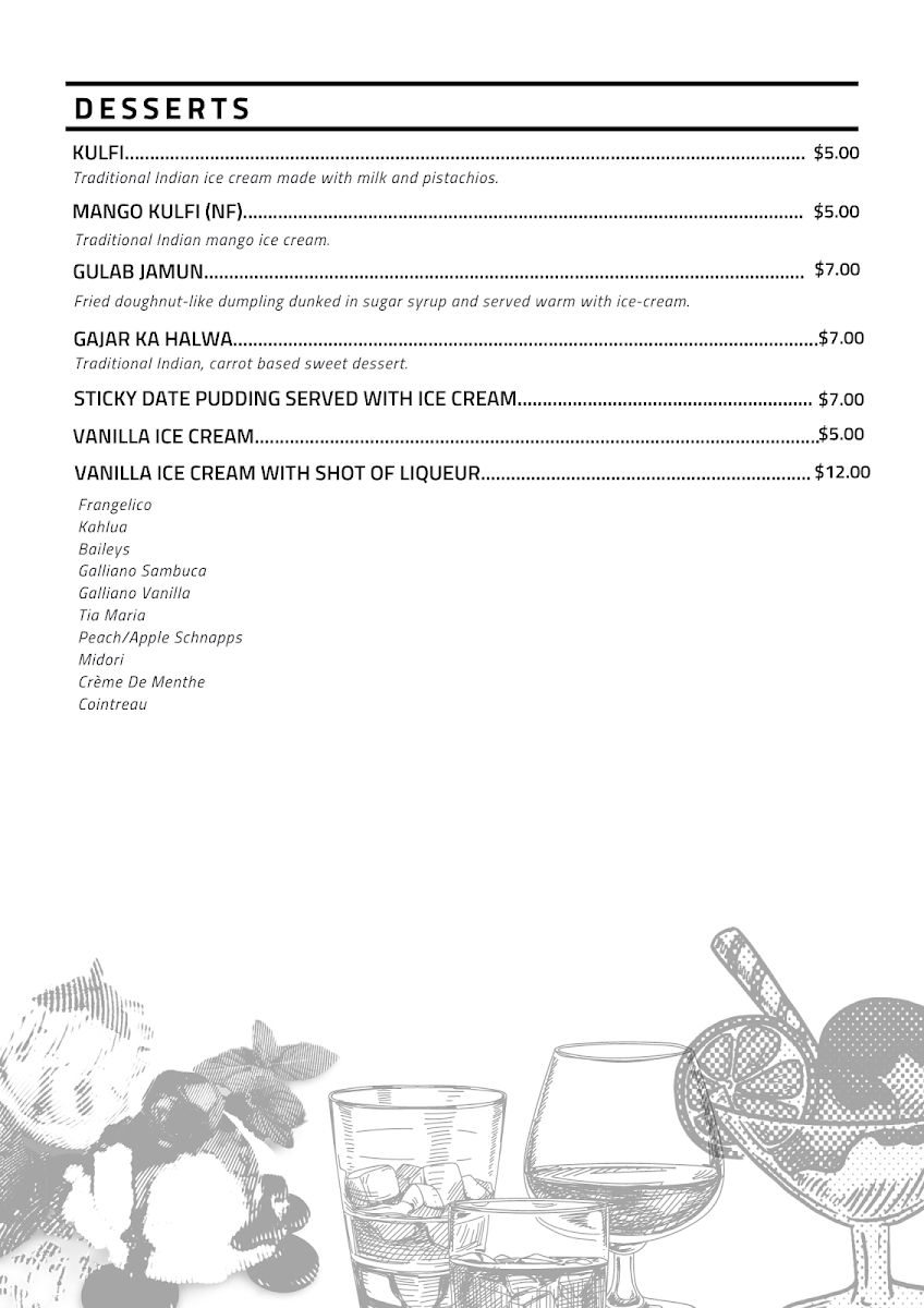 Menu, Bombay Beat Indian Restaurant