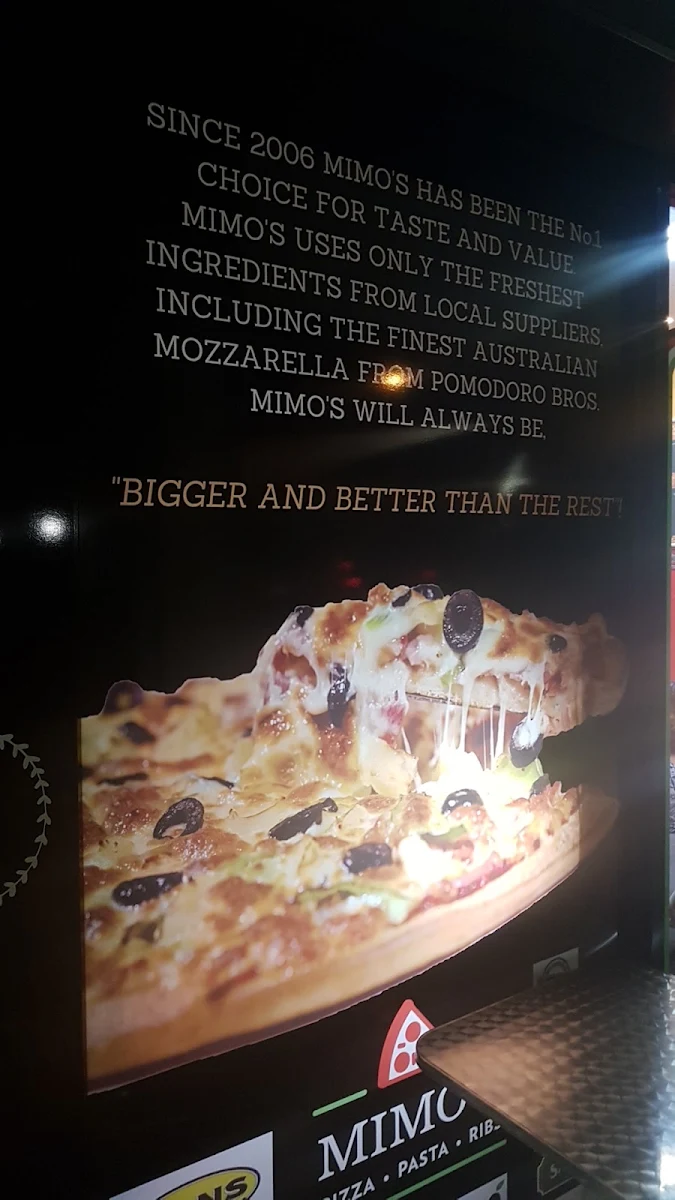Menu, Mimos Pizza