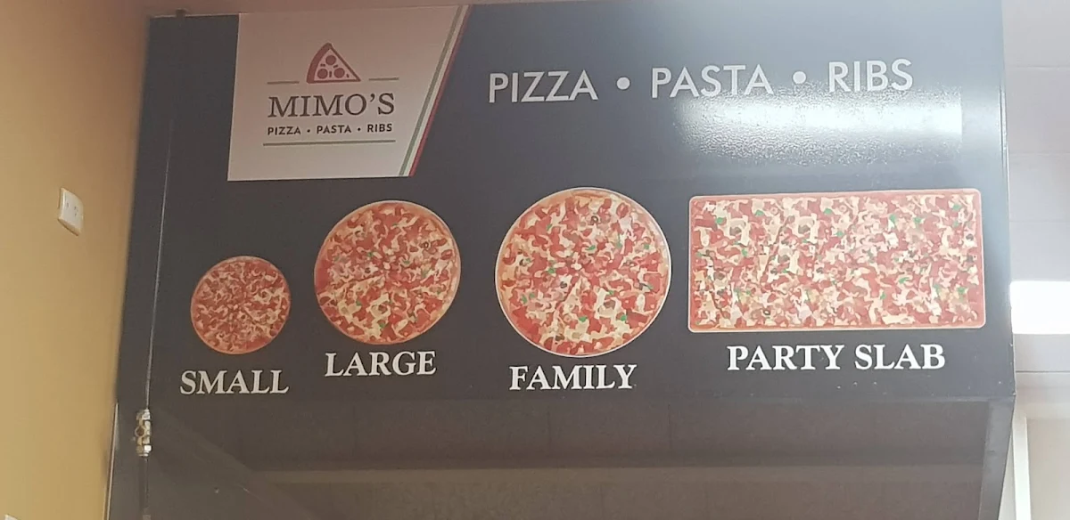 Menu, Mimos Pizza