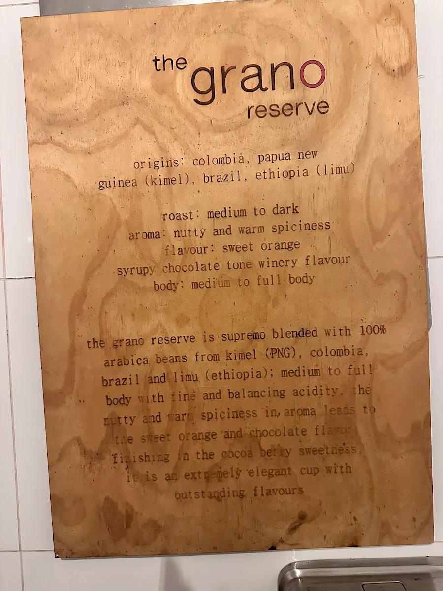 Menu, Grano