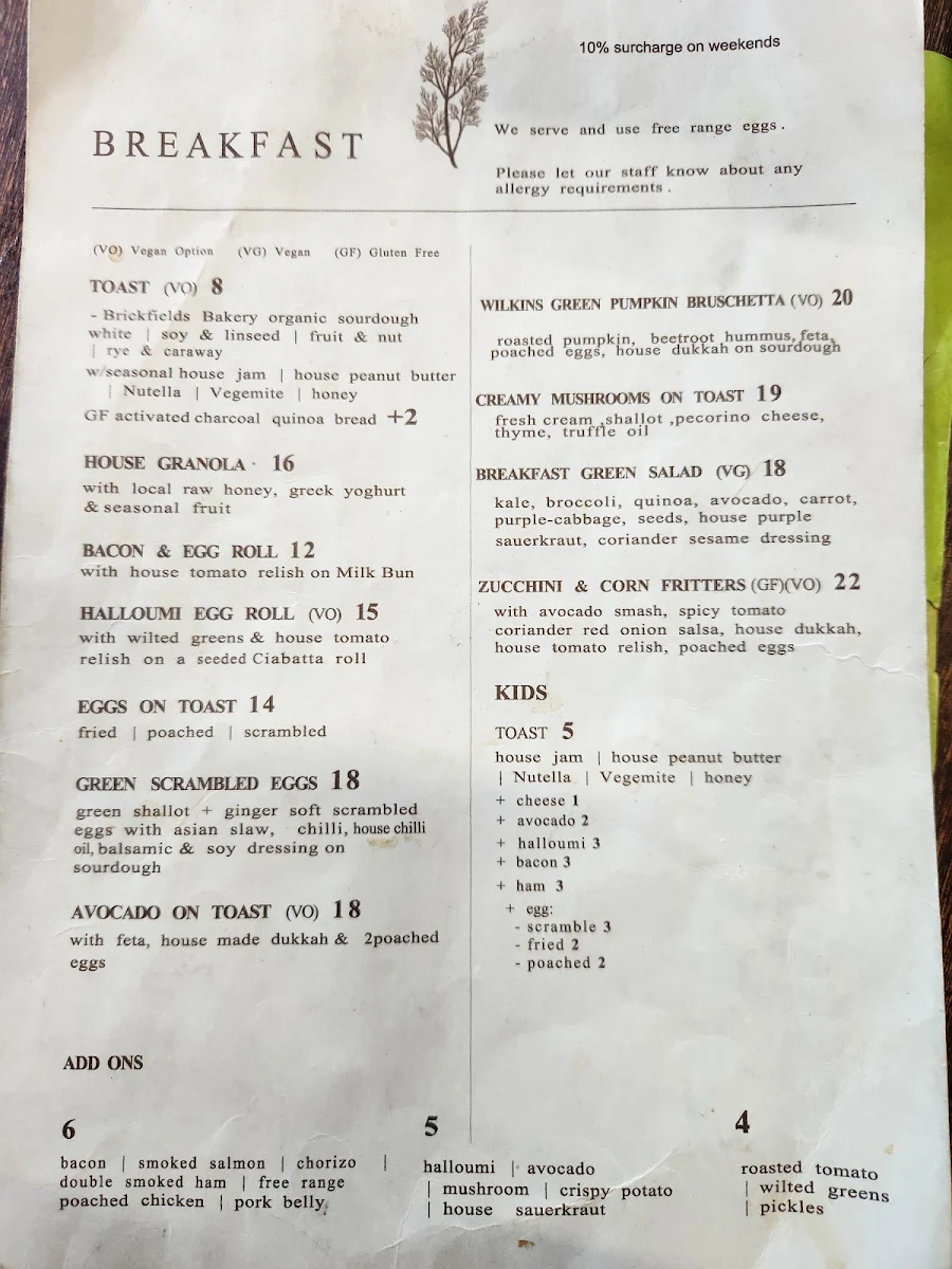 Menu, Bespoke and Grind