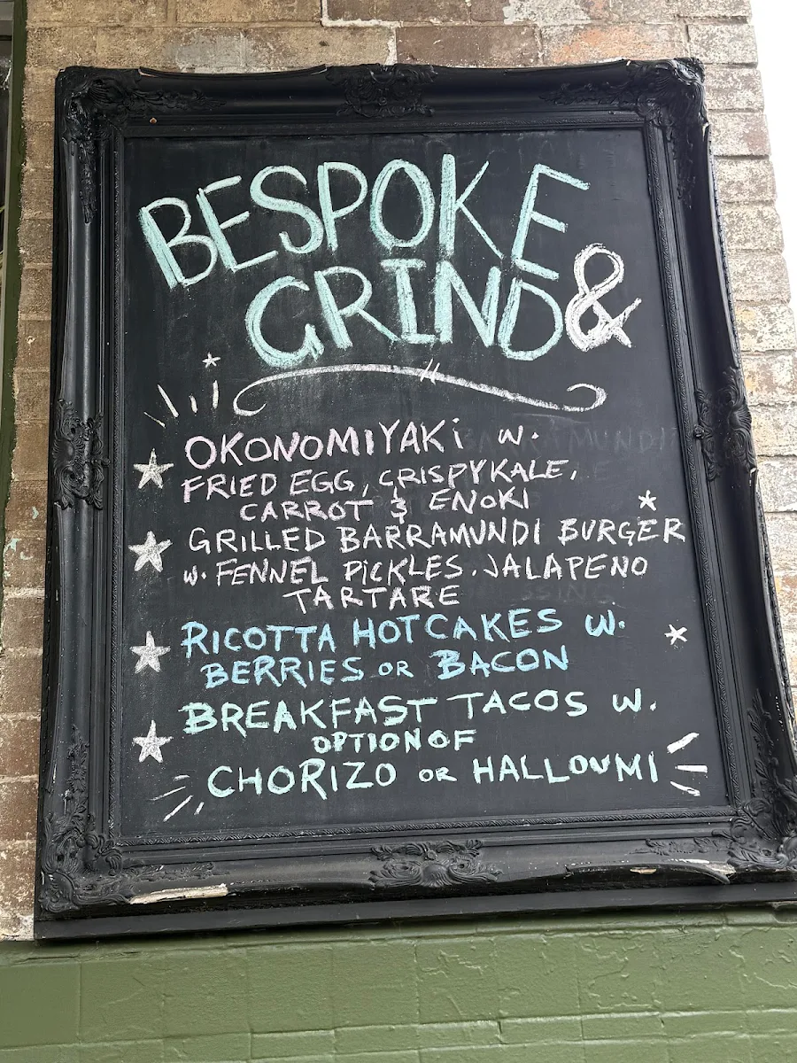 Menu, Bespoke and Grind