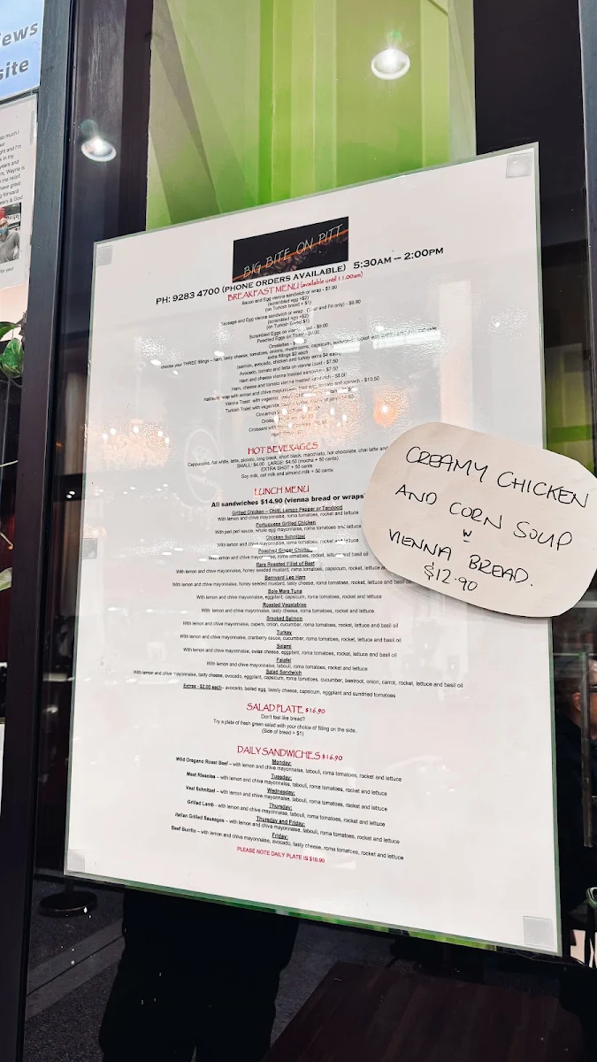 Menu, Big Bite on Pitt