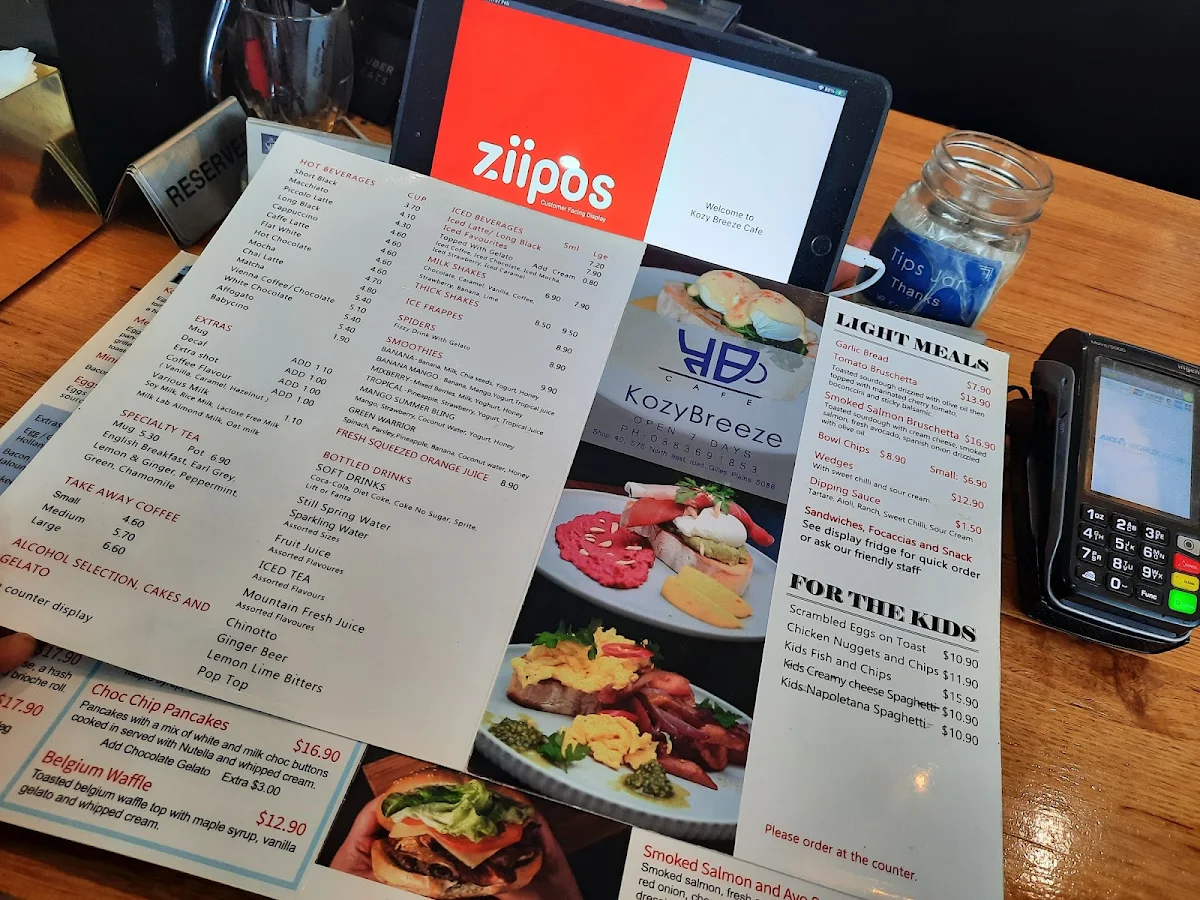 Menu, Kozy Breeze