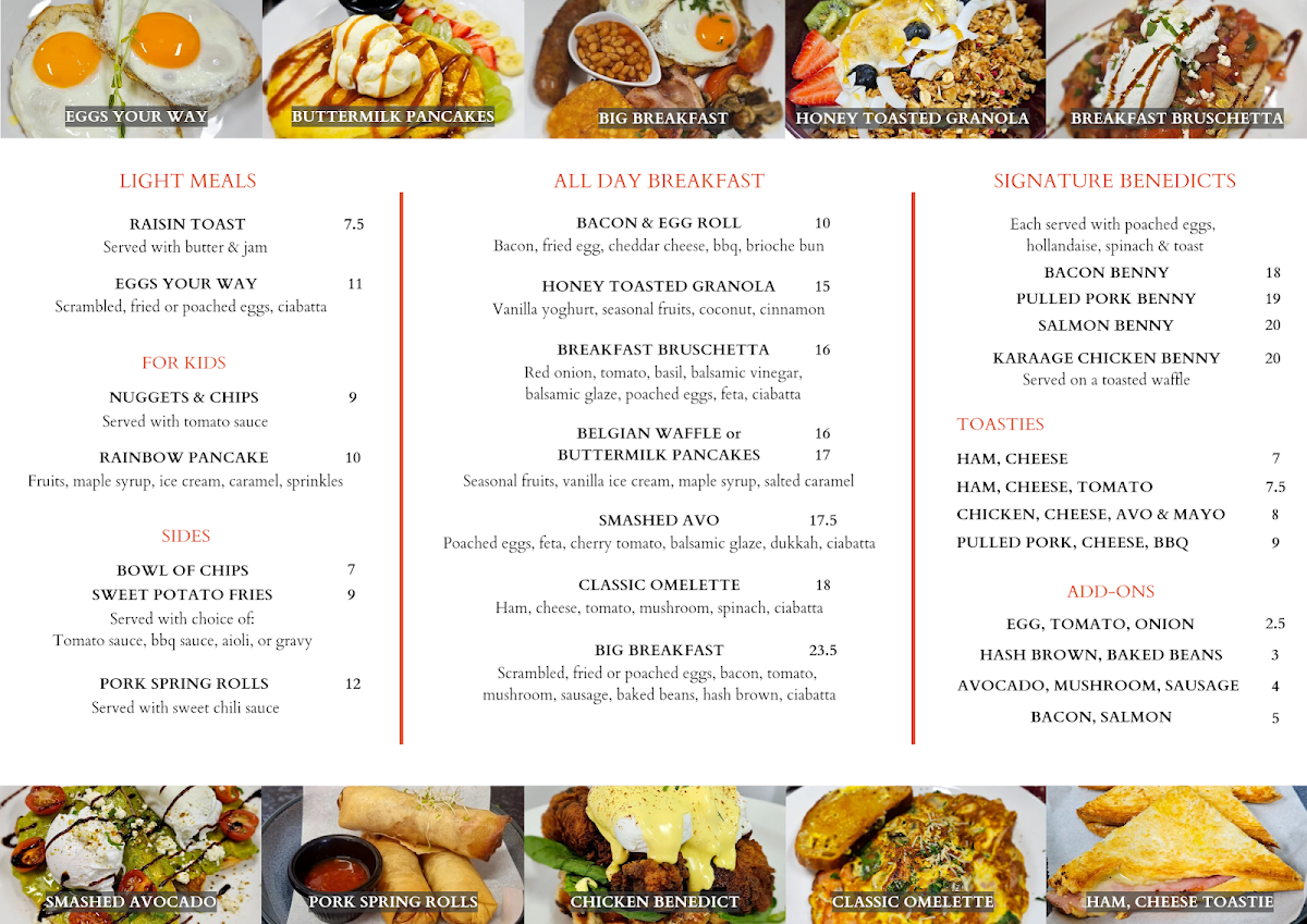 Menu, Real Famishes Cafe