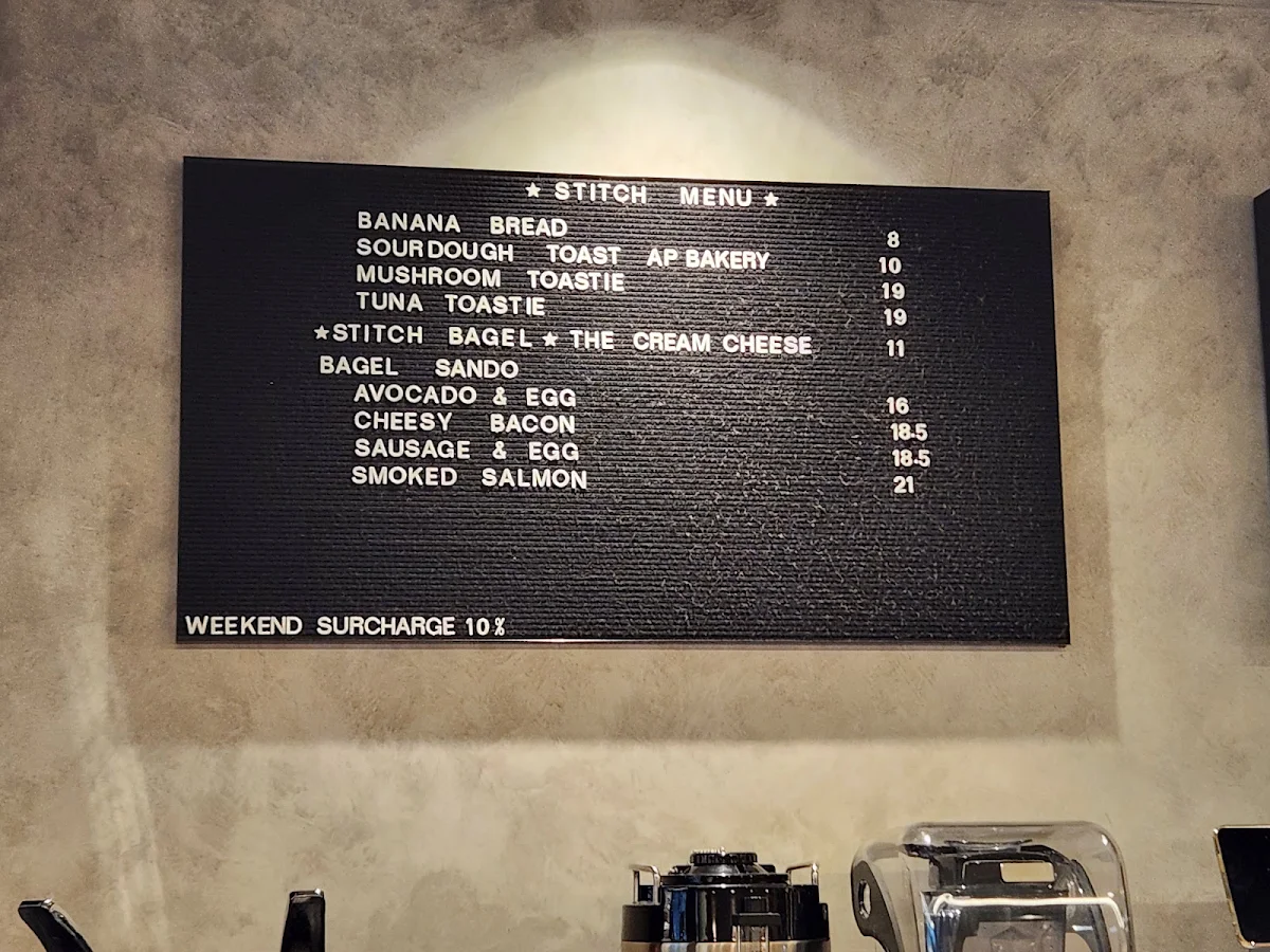 Menu, Stitch Coffee Broadway