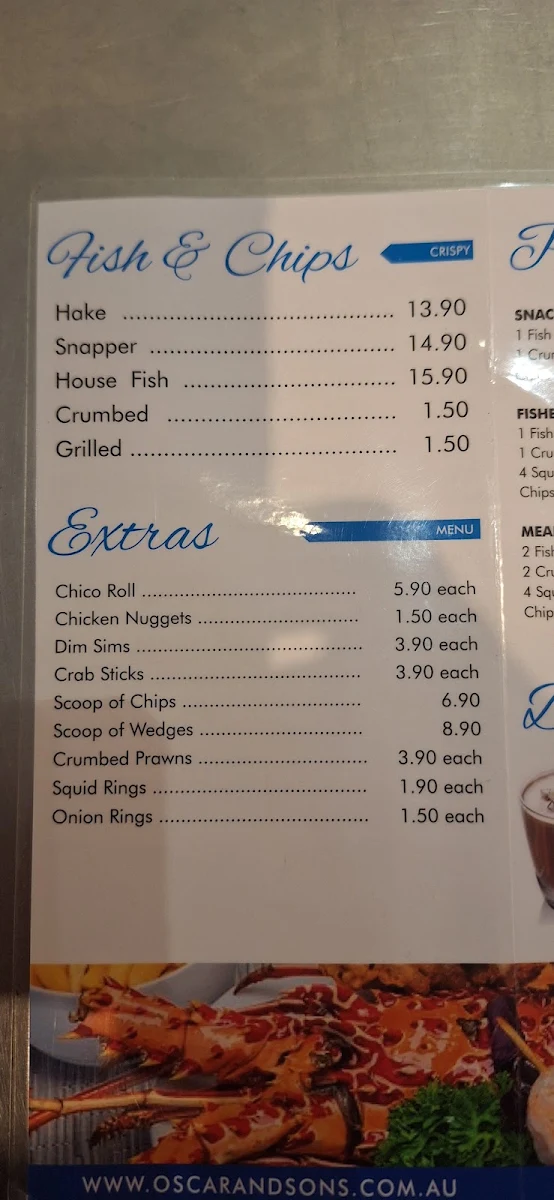 Menu, Oscar & Sons