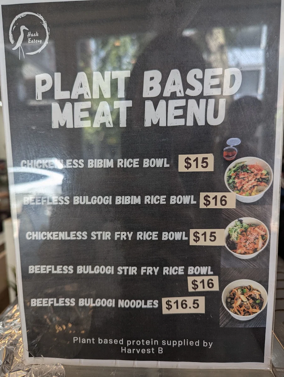 Menu, Haak Eatery