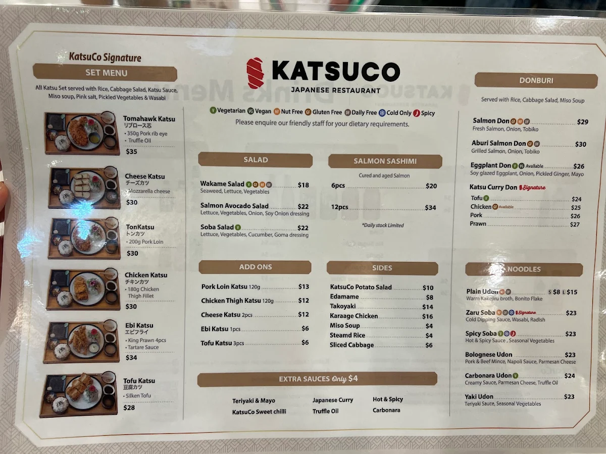 Menu, KatsuCo Coorparoo