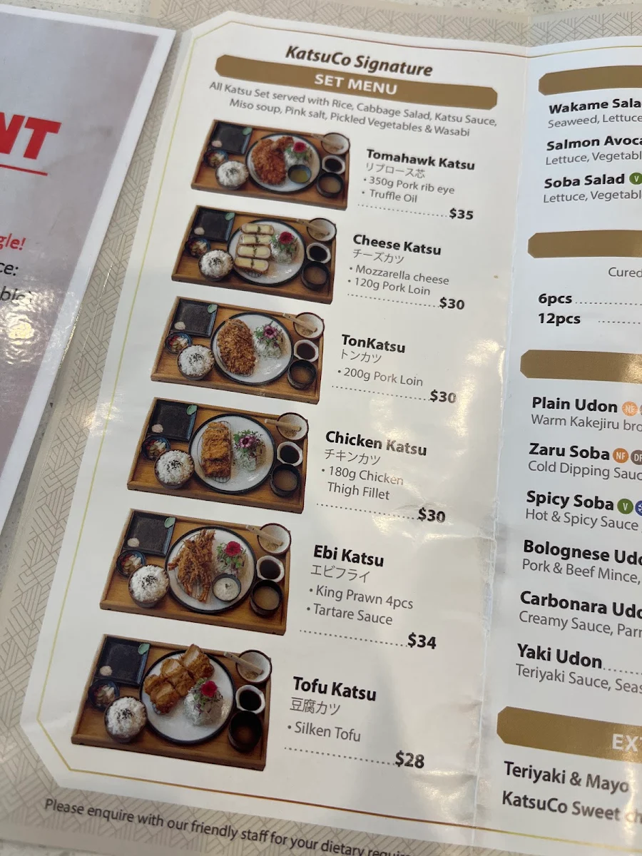 Menu, KatsuCo Coorparoo