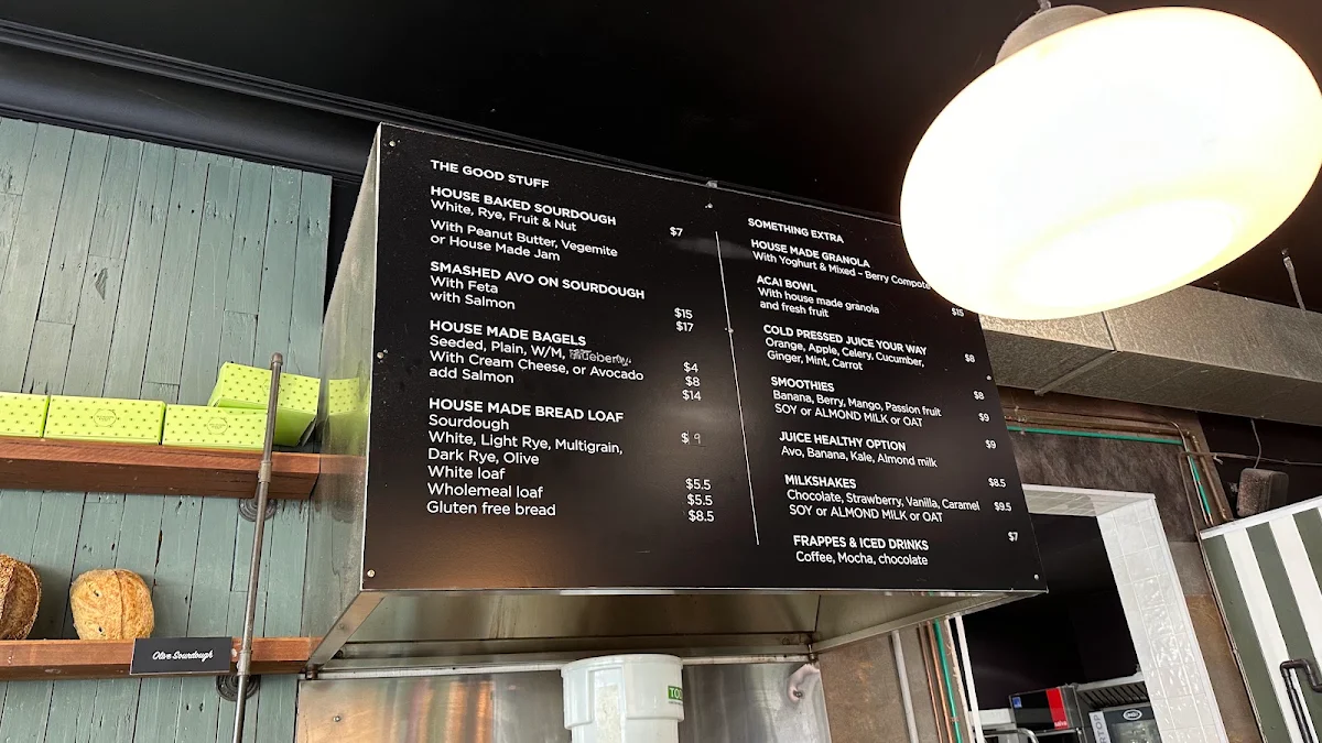 Menu, Breadfern Bakery