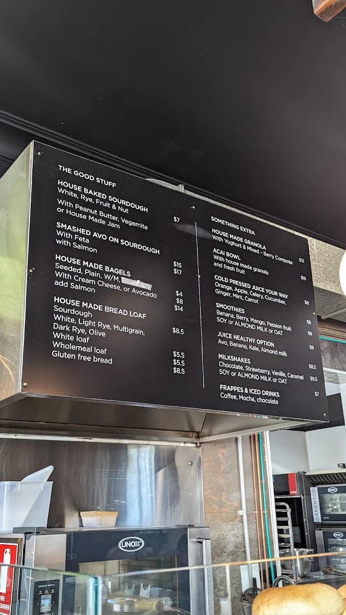 Menu, Breadfern Bakery
