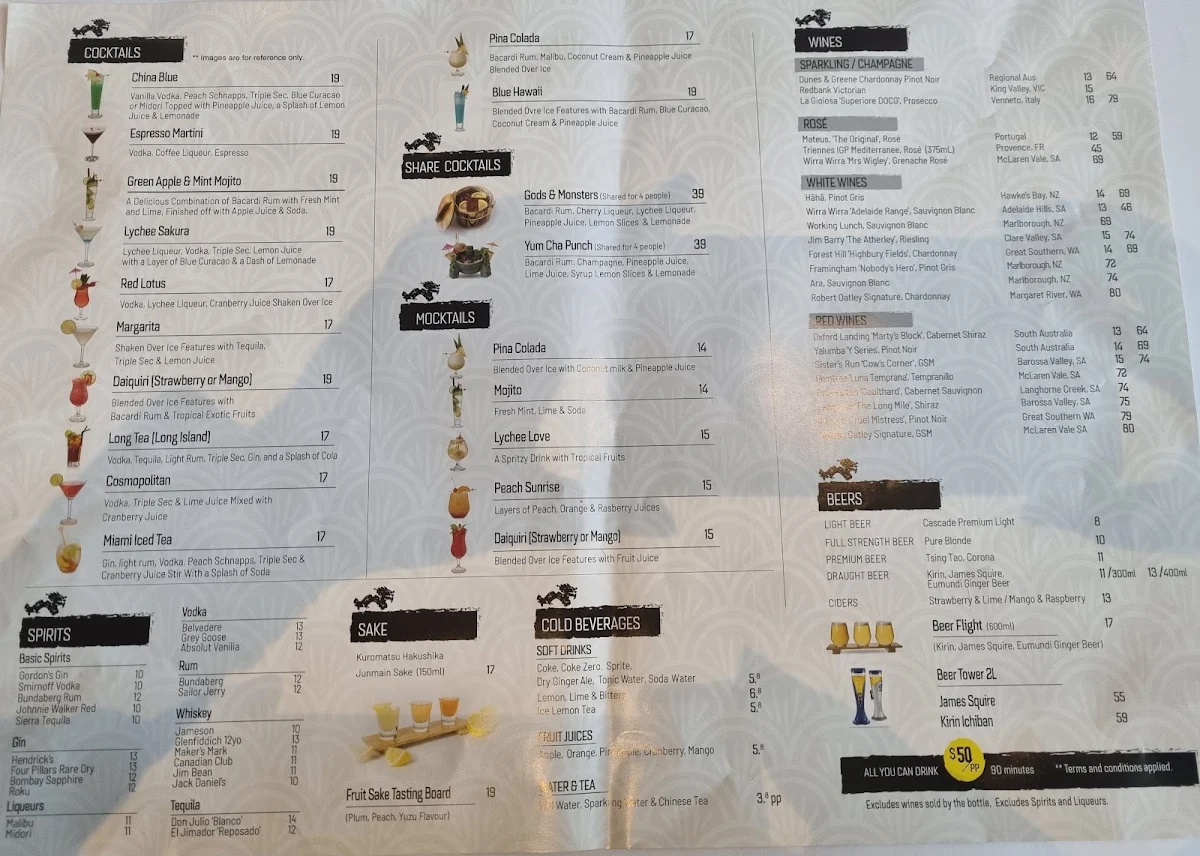 Menu, Yum Cha Cuisine Garden City