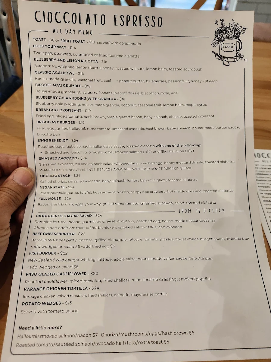 Menu, Cioccolato Espresso