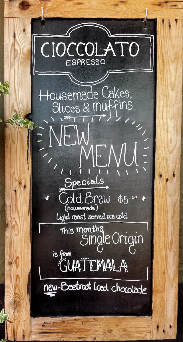 Menu, Cioccolato Espresso