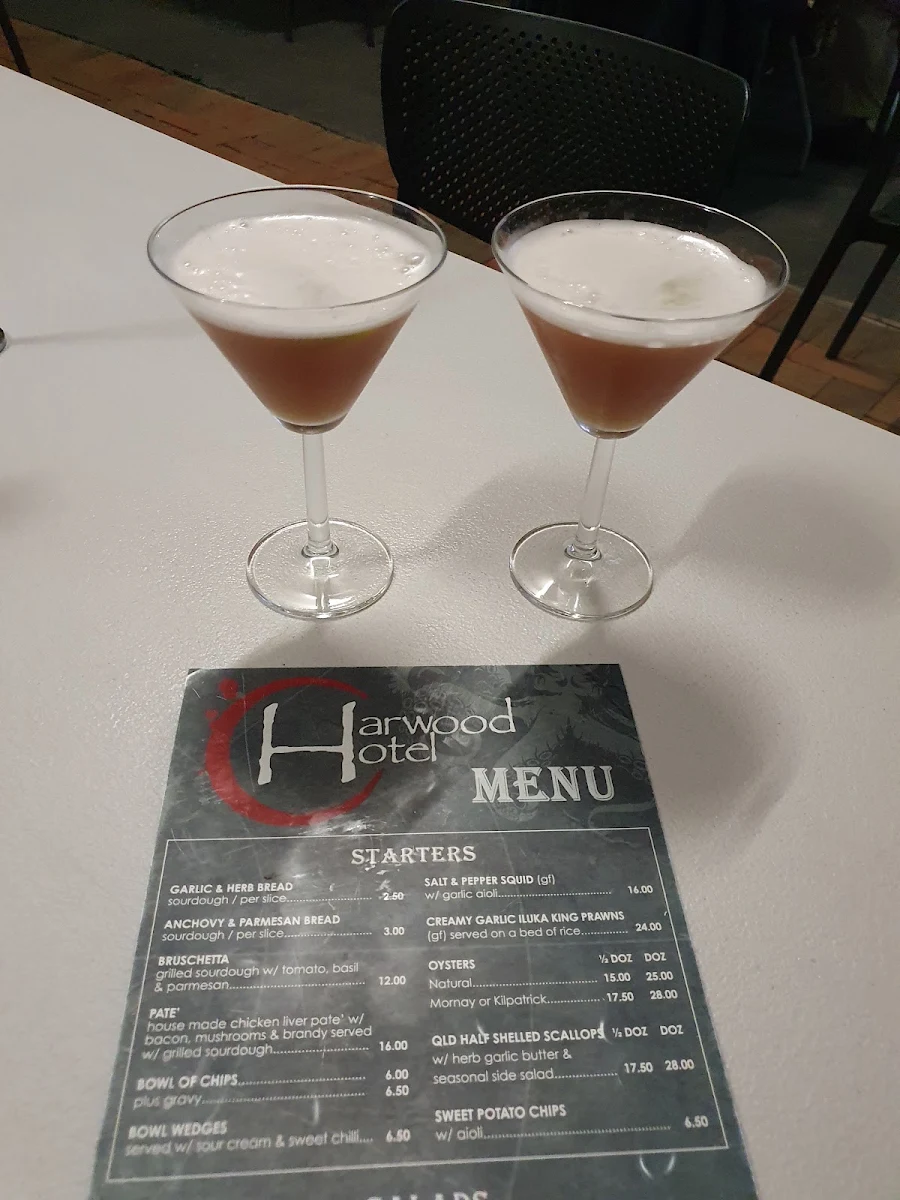 Menu, Harwood Hotel