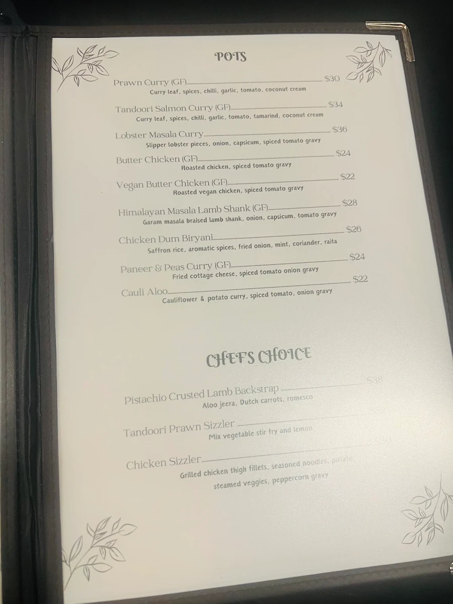 Menu, Nepalese Accent