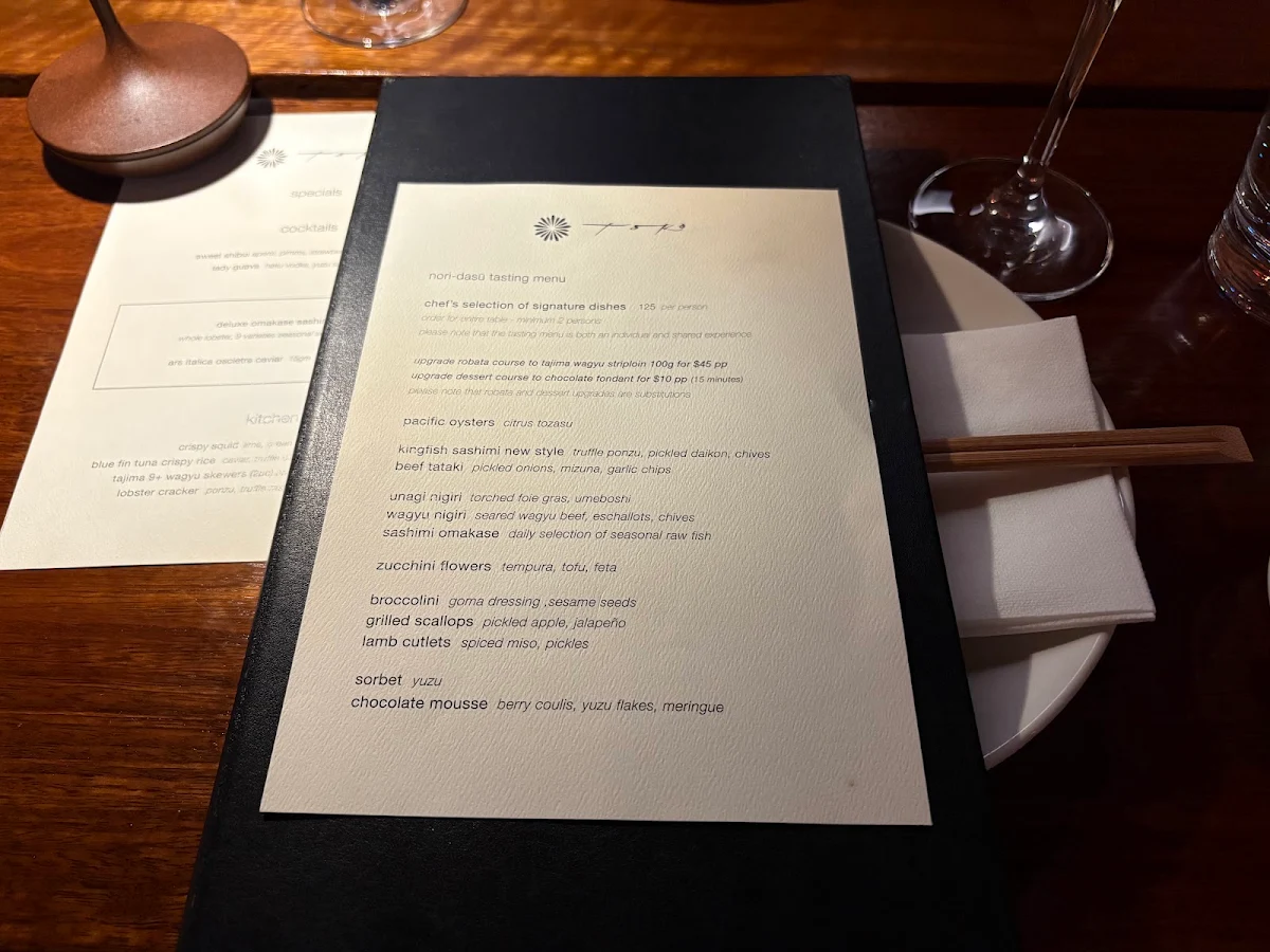 Menu, Toko Restaurant