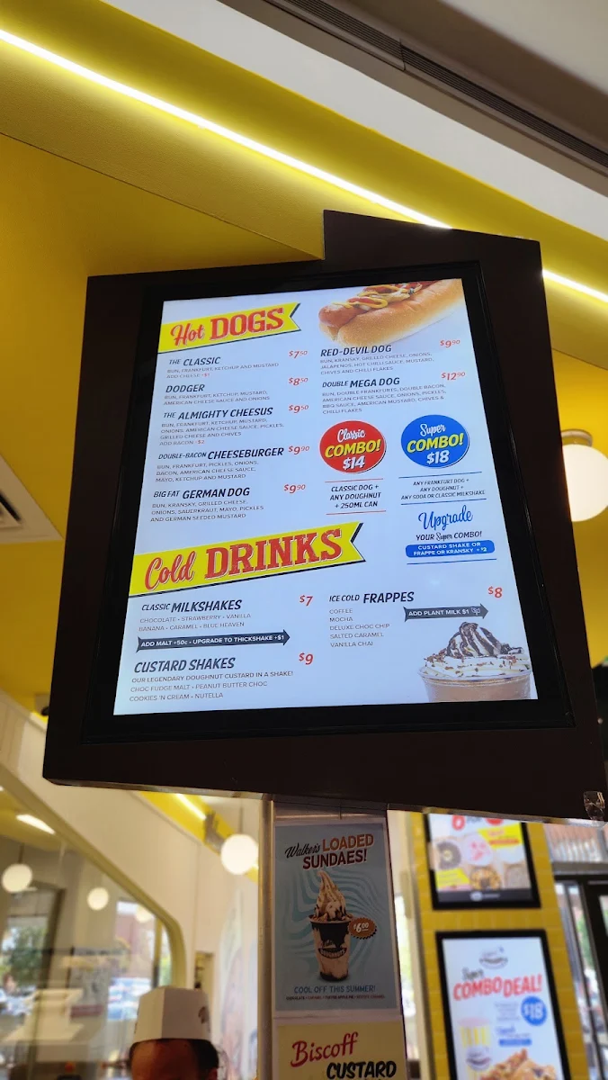 Menu, Walker's Doughnuts Bendigo