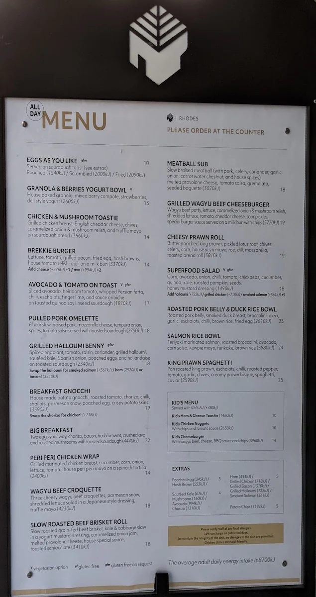 Menu, Leaf Cafe & Co Rhodes