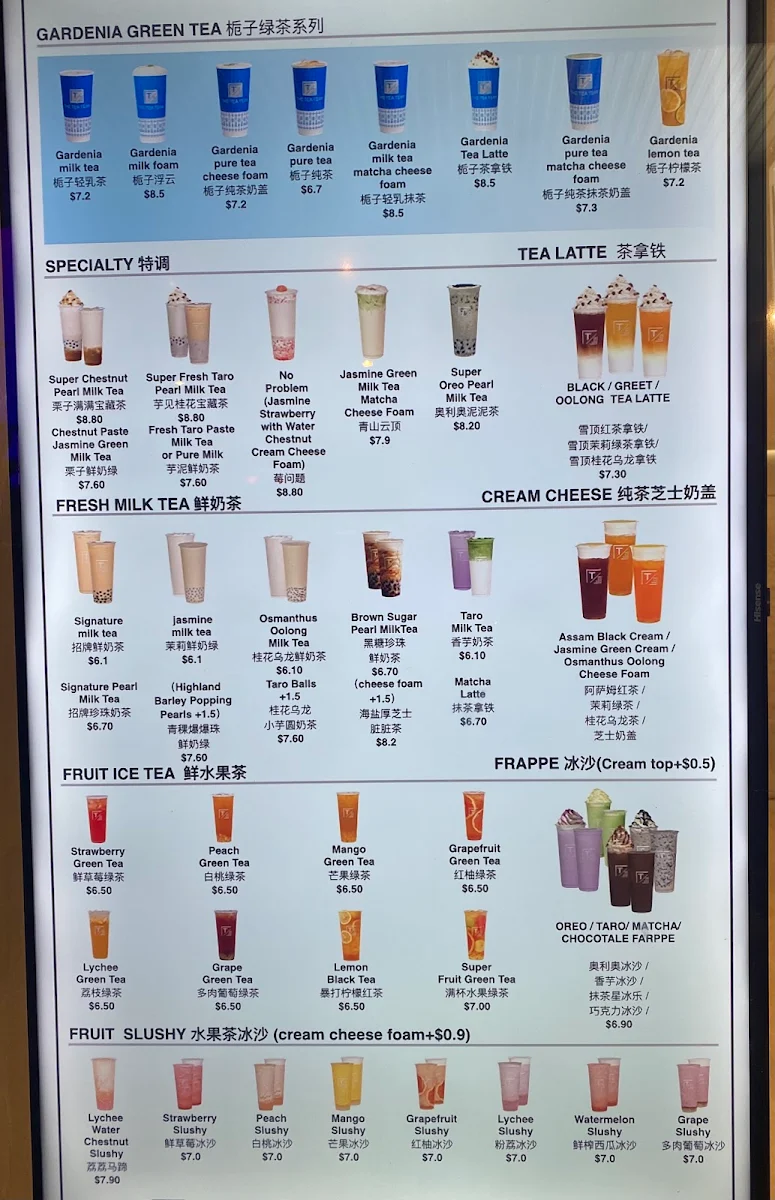 Menu, The Tea Team
