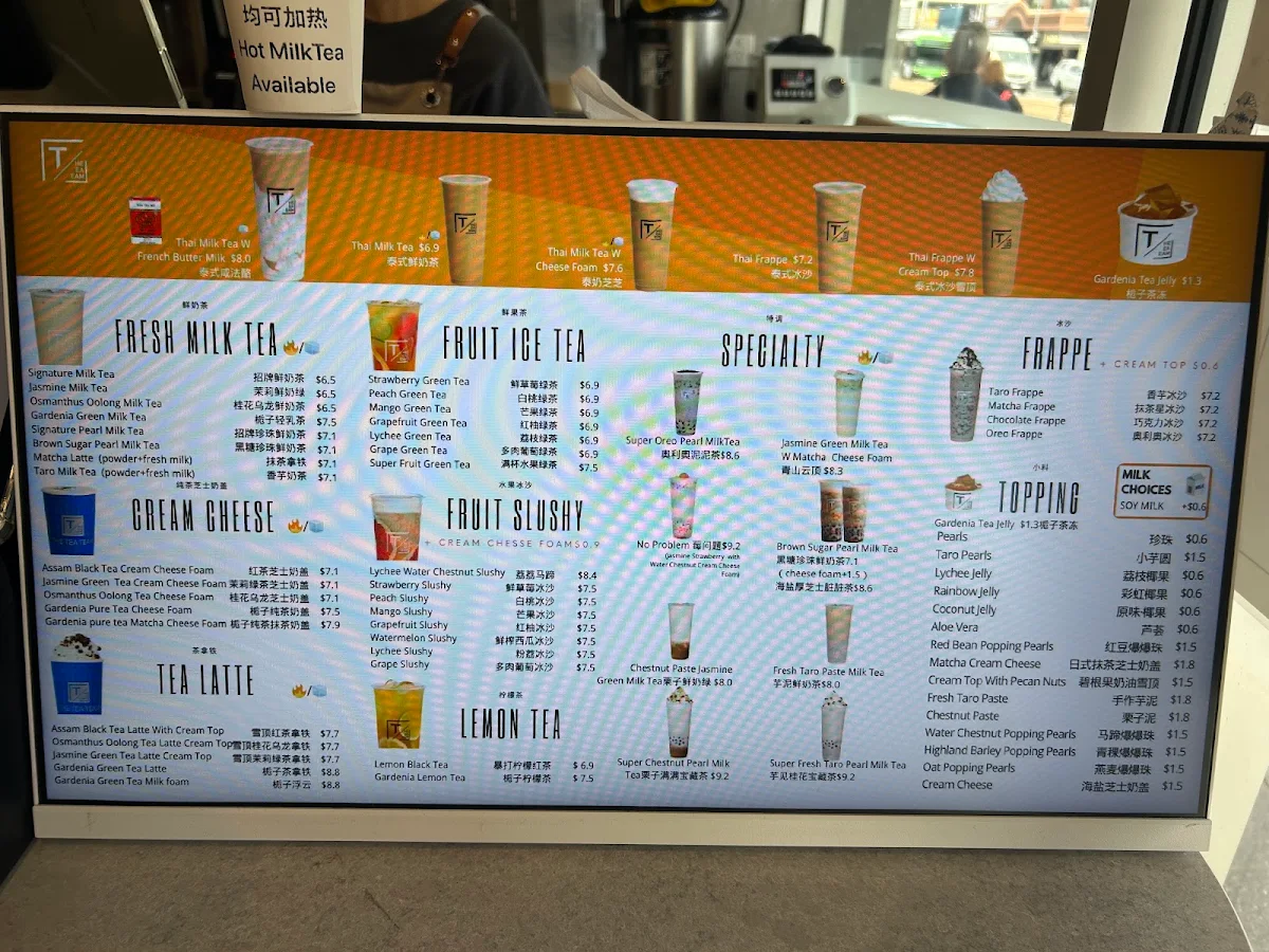 Menu, The Tea Team