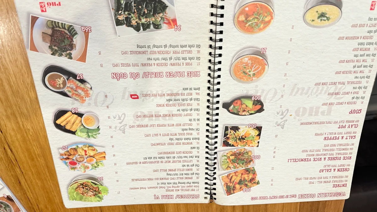 Menu, Pho Huong Viet 3