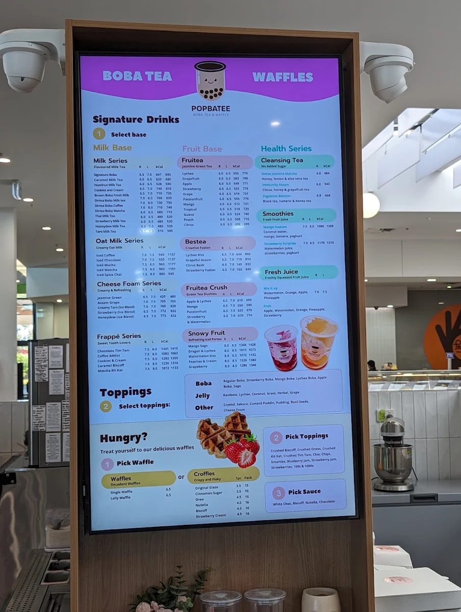 Menu, Popbatee