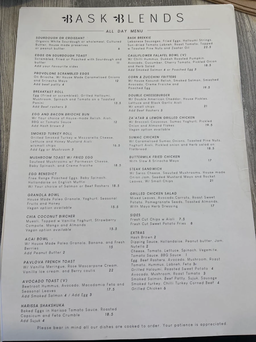 Menu, Brew & Brush Café