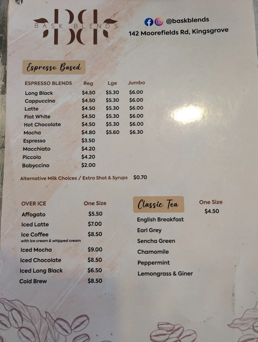 Menu, Brew & Brush Café