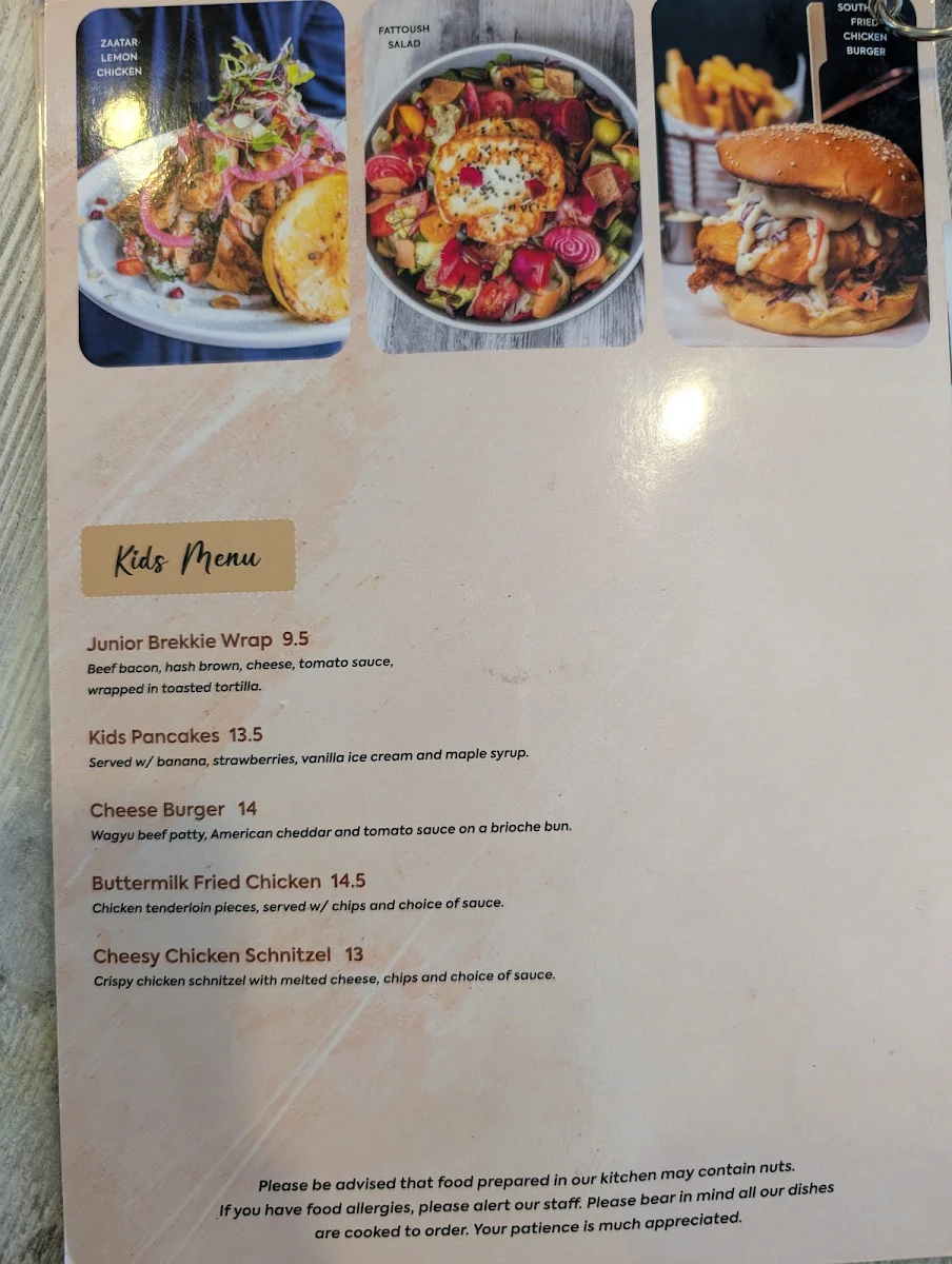 Menu, Brew & Brush Café