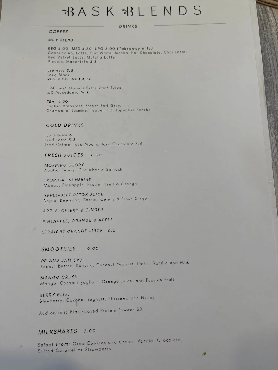 Menu, Brew & Brush Café