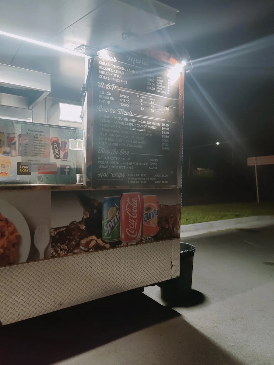 Menu, Highway Kebab and Supper