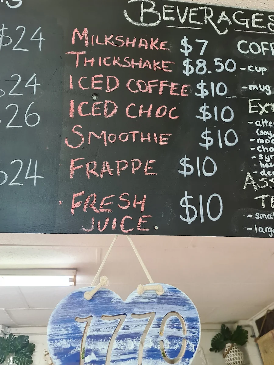 Menu, 1770 Marina Cafe