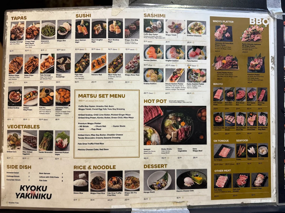 Menu, Kyoku Yakiniku
