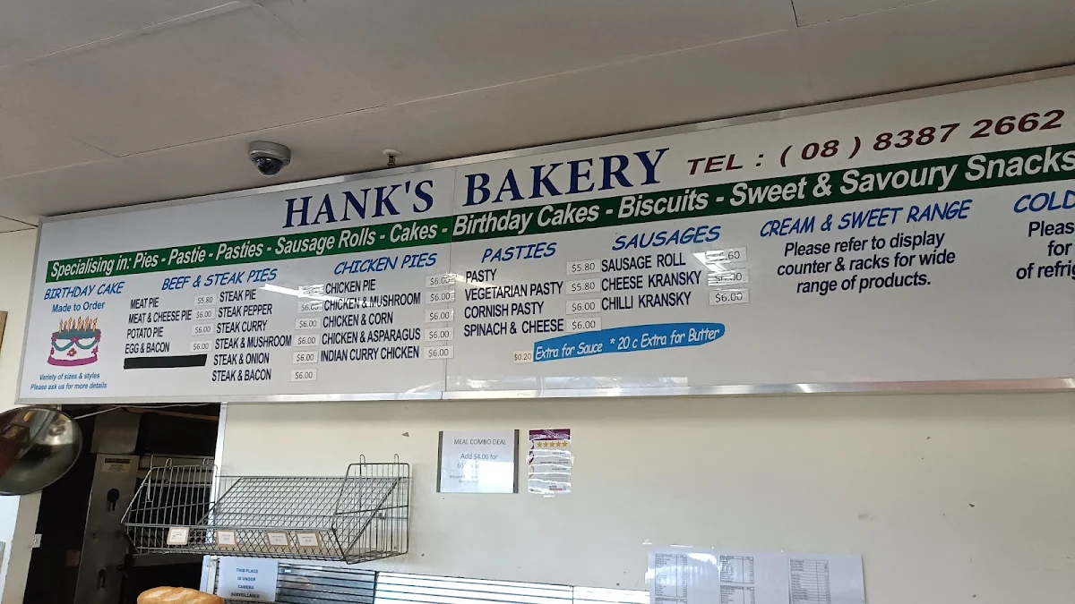 Menu, Hanks Bakery